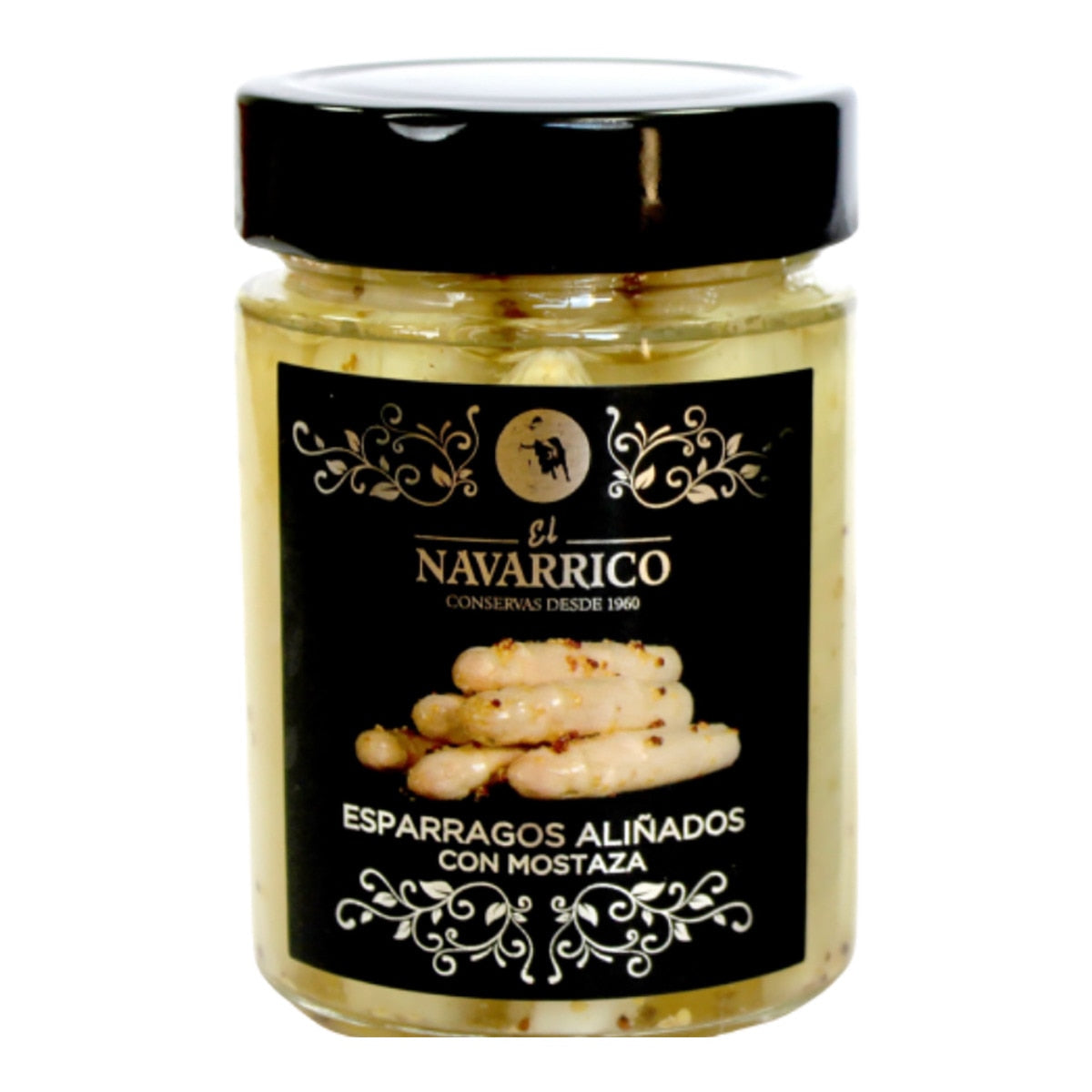 El Navarrico White Asparagus with Mustard – Spanish Conserva 185g