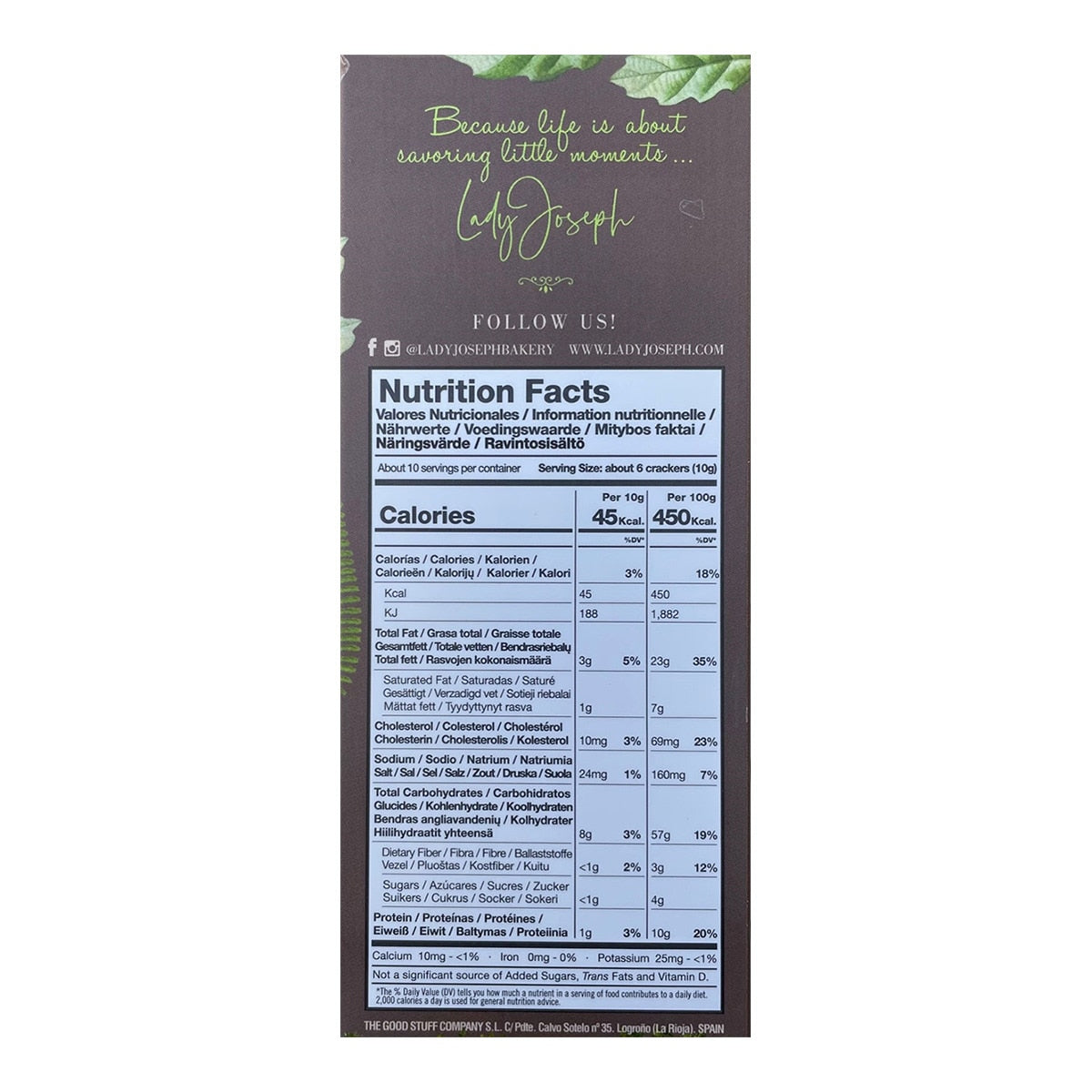 Lady Joseph Artisanal Black Truffle Crackers – Spanish 100g