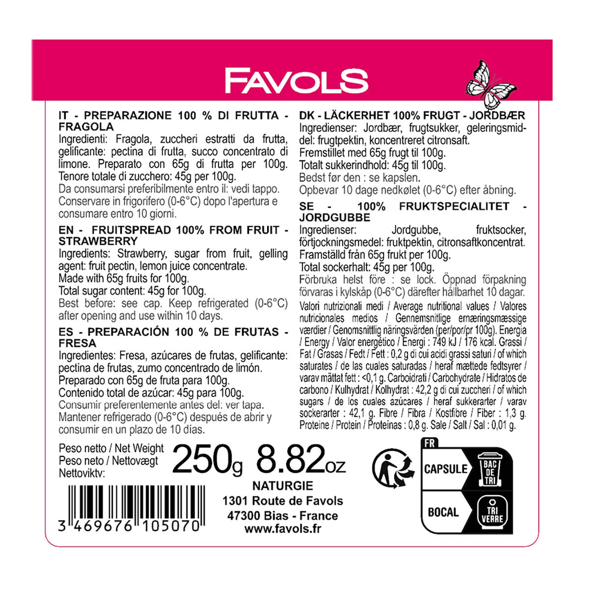 Favols Les Créatives Wild Strawberry Jam – French Preserve 270g