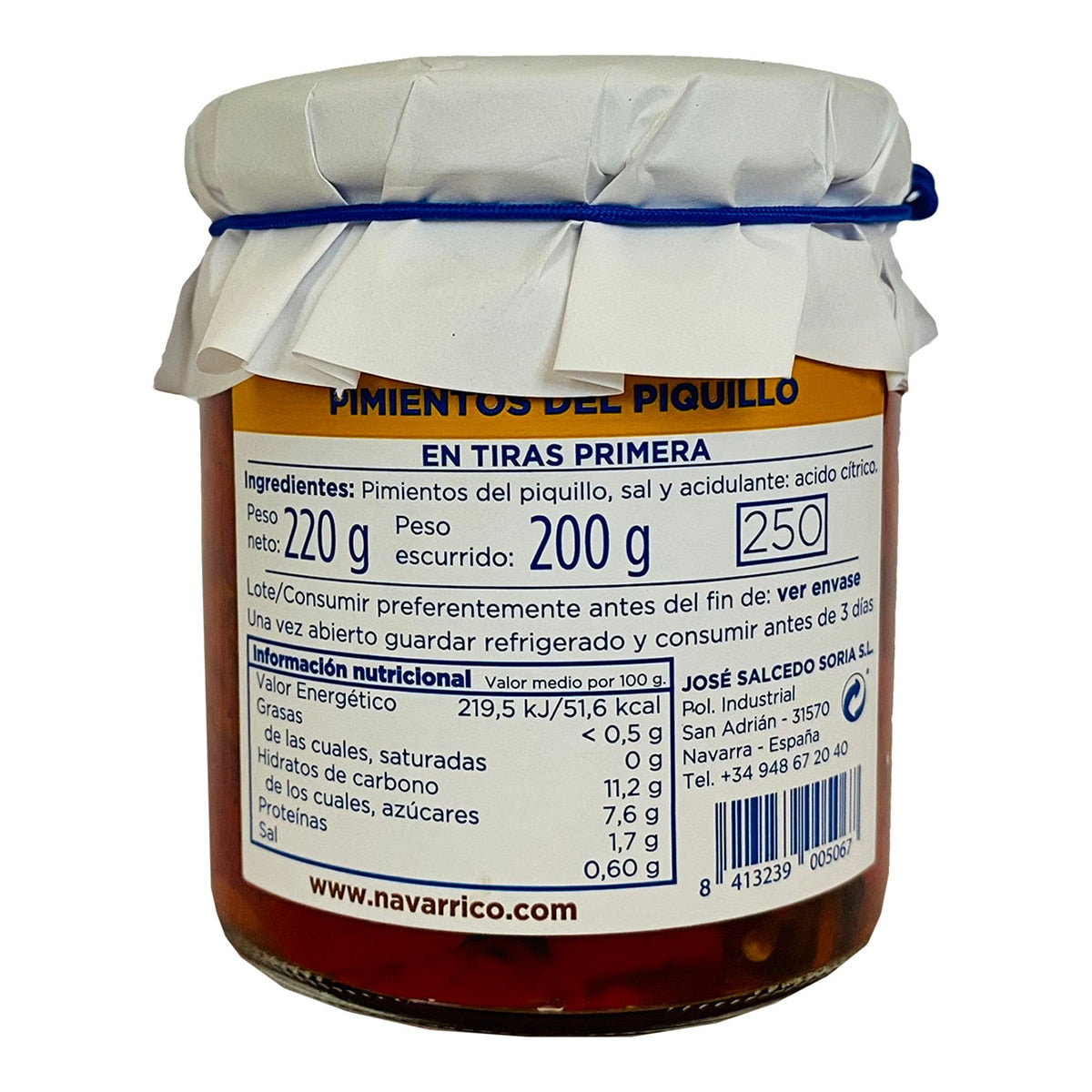 El Navarrico Piquillo Peppers – Lodosa DOP Strips 200g