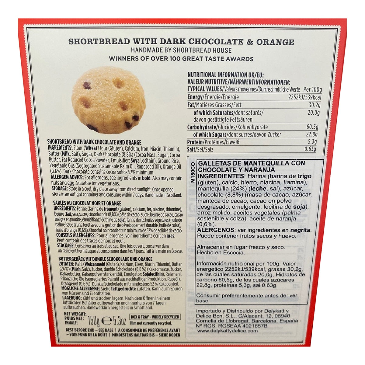 Shortbread House of Edinburgh Mini Butter Cookies – Chocolate Orange 150g