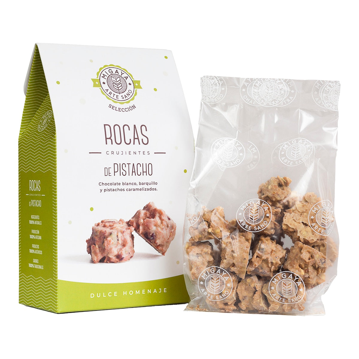 Migaya Pistachio Crunch Rocks – Spanish Almond Confection 180g