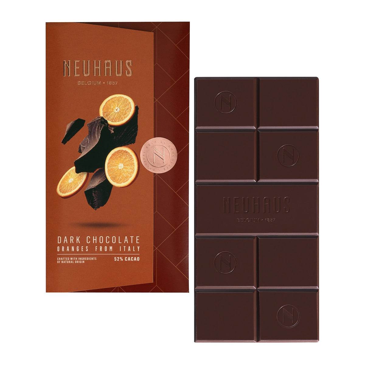 Neuhaus Dark Chocolate with Orange – Belgian Artisanal Bar 100g