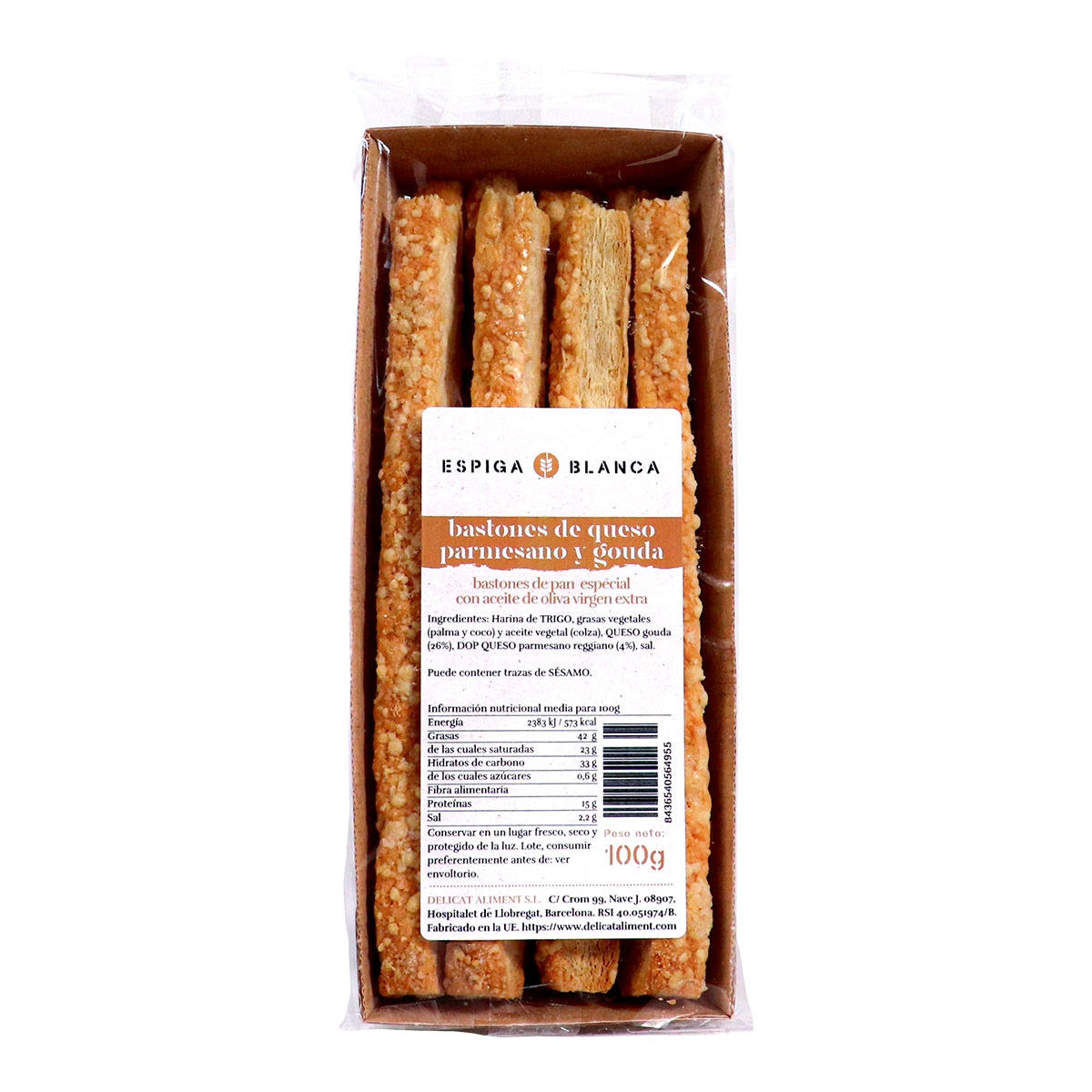 Espiga Blanca Parmesano & Gouda Cheese Sticks – Spanish Snack 100g