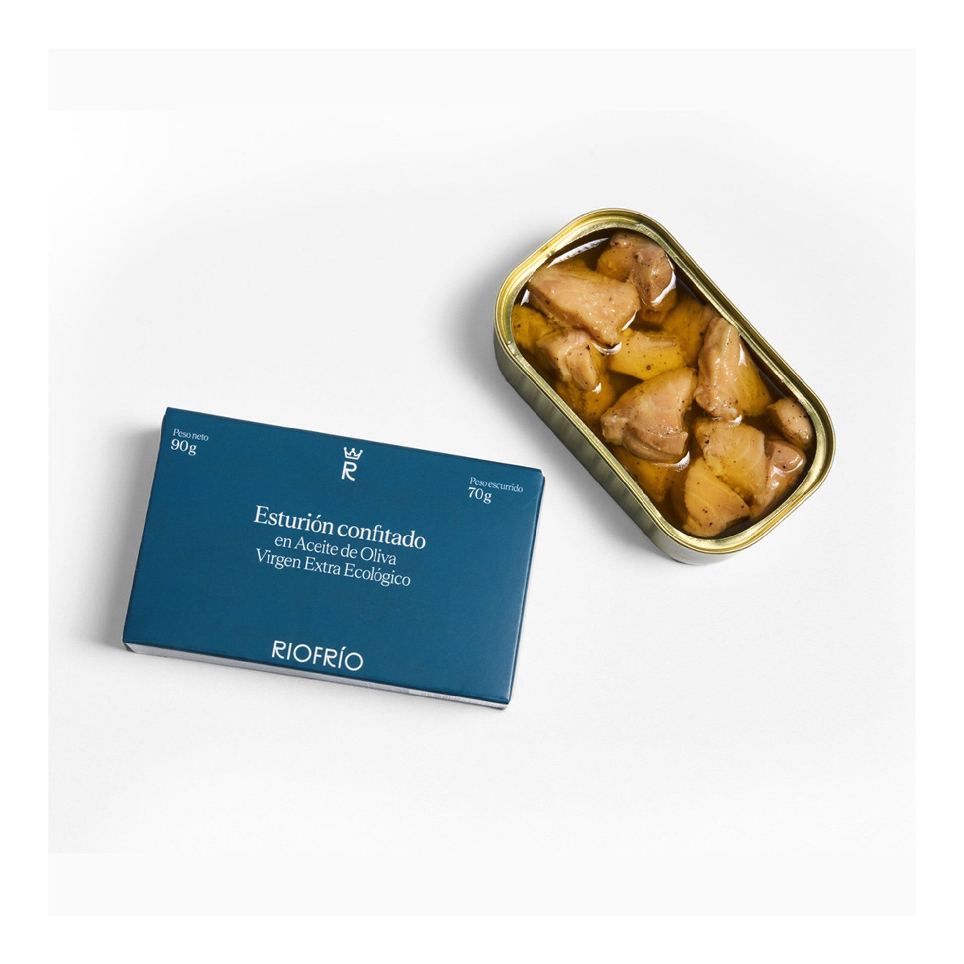 Riofrío Sturgeon Confited in Organic Olive Oil – Spanish Delicacy 90g