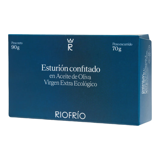 Riofrío Sturgeon Confited in Organic Olive Oil – Spanish Delicacy 90g