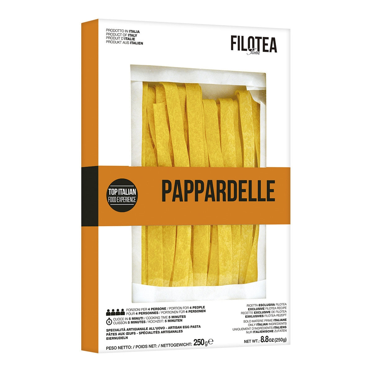 Filotea Pappardelle Pasta al Huovo – Italian Egg Ribbon Pasta 250g
