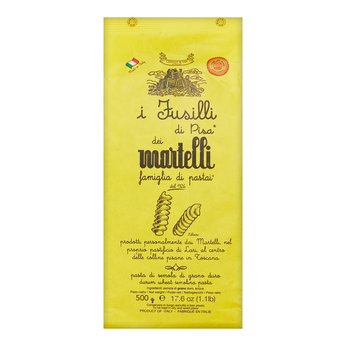 Martelli Fusilli di Pisa – Italian Durum Wheat Pasta 500g