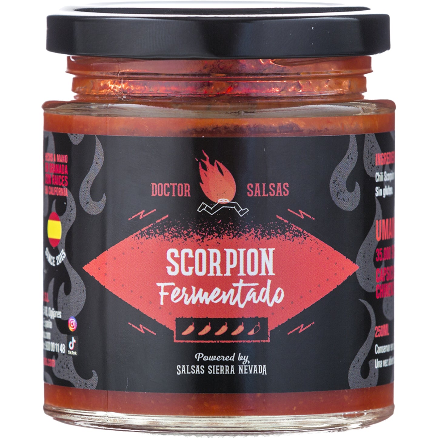 Doctor Salsas Fermented Red Scorpio Purée – Spanish Hot Sauce 248g