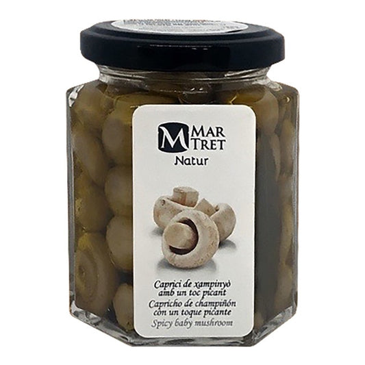 Mar-Tret Baby Mushrooms with Spiced Touch – Spanish Conserva 150g