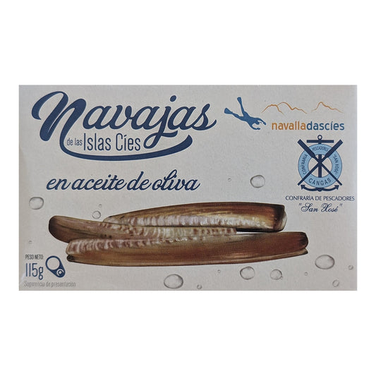 Navalladascíes Razor Clams in Olive Oil – Spanish Conserva 115g
