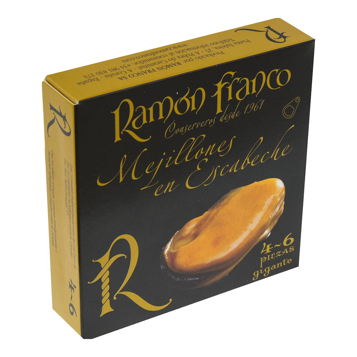 Ramón Franco Galician Mussels in Escabeche – 4–6 Giant Pieces 78g