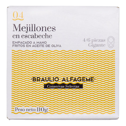 Braulio Alfageme Pickled Mussels in Olive Oil – 110g Conserva