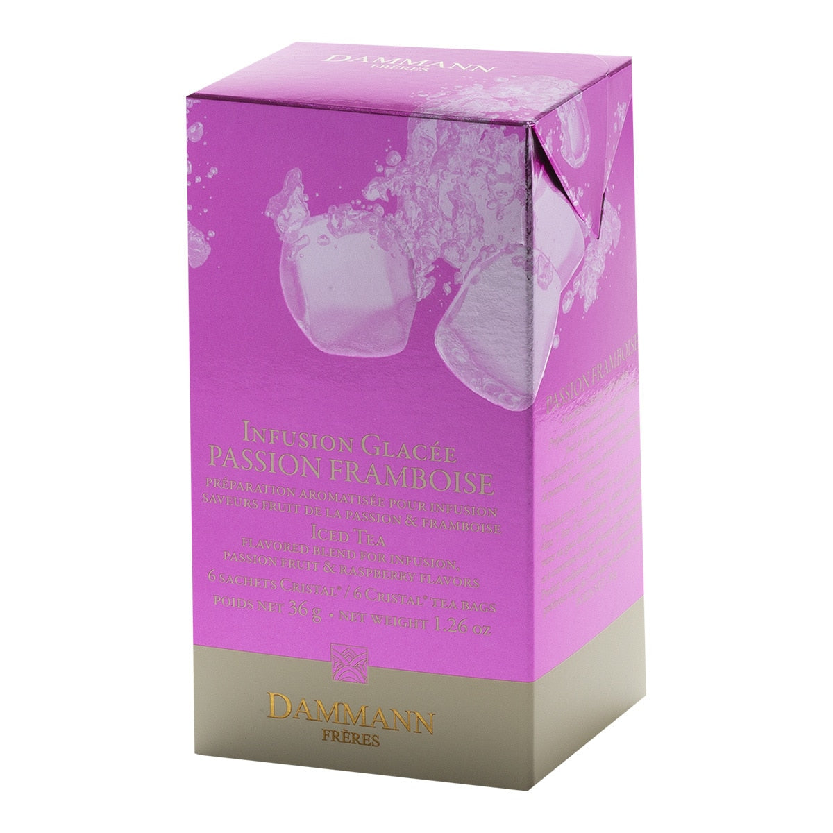 Dammann Passion Fruit & Raspberry Iced Tea – Cold Brew Sachets 36g