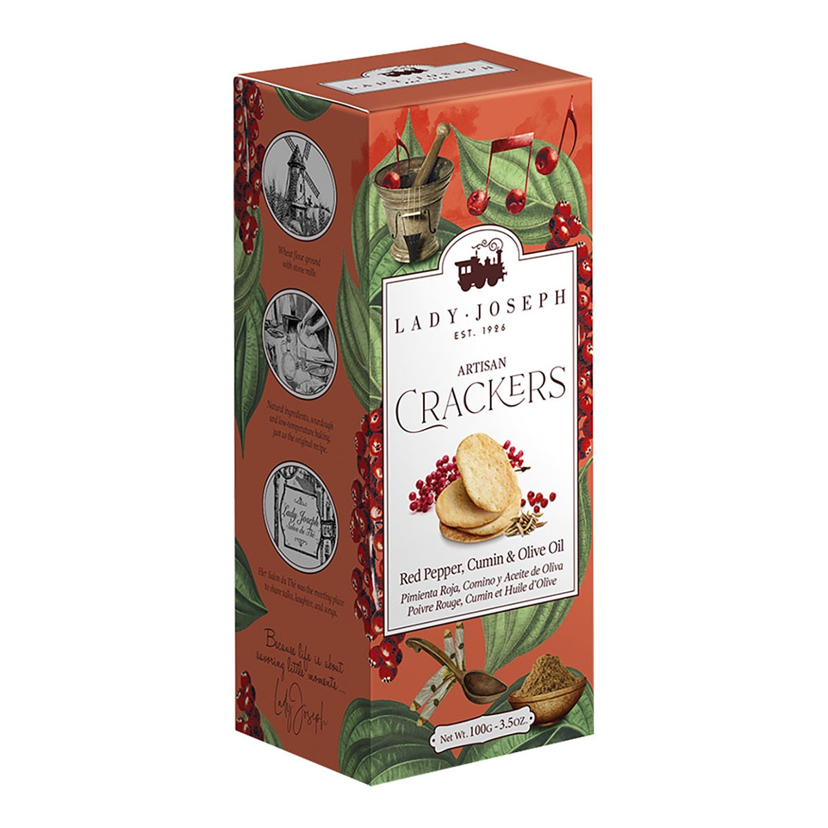 Lady Joseph Artisan Crackers with Red Pepper & Turmeric 100g