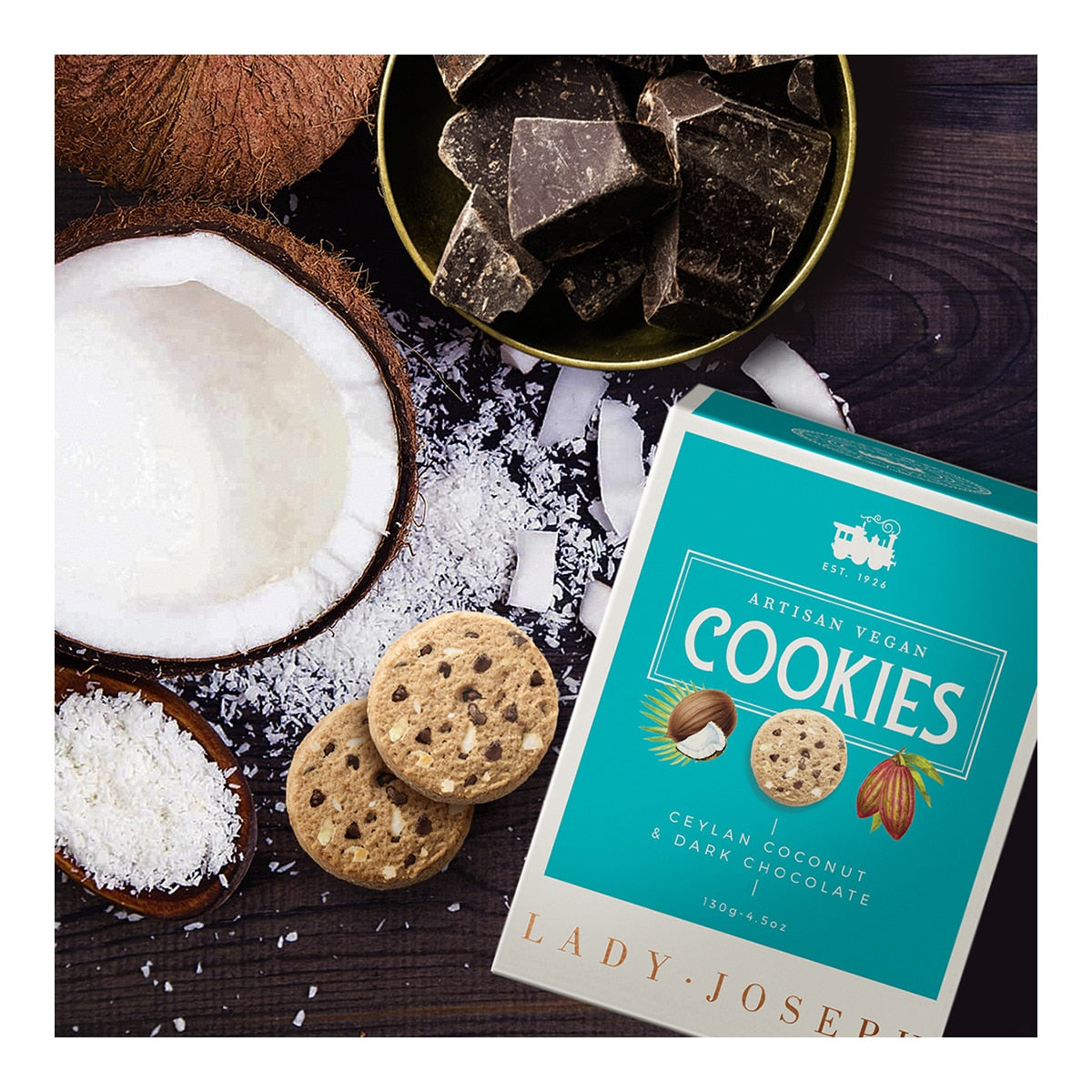 Lady Joseph Artisan Coconut & Chocolate Cookies – Spanish Sweets 130g