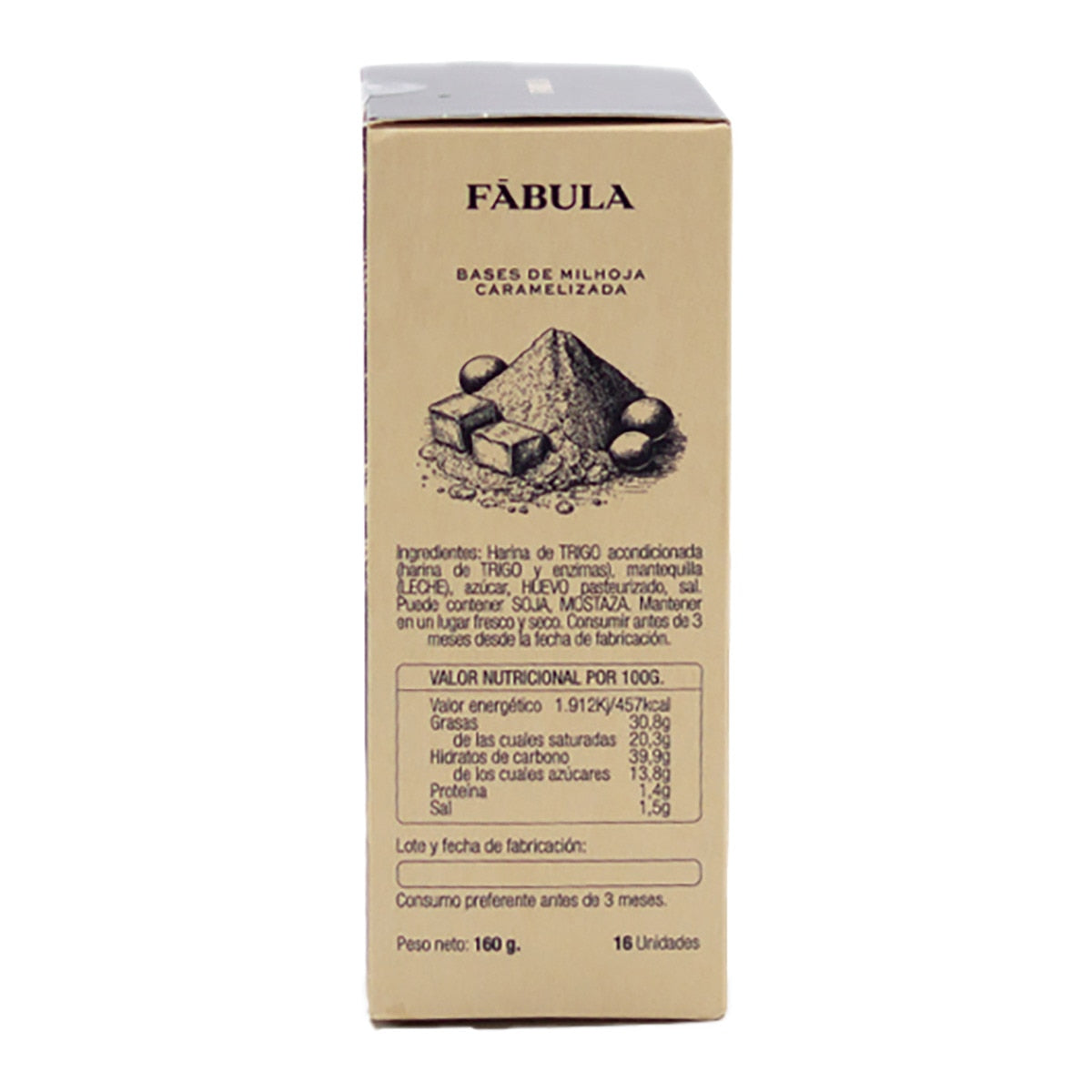 Fábula Caramelized Millefeuille Bases – Spanish Pastry Snack 160g