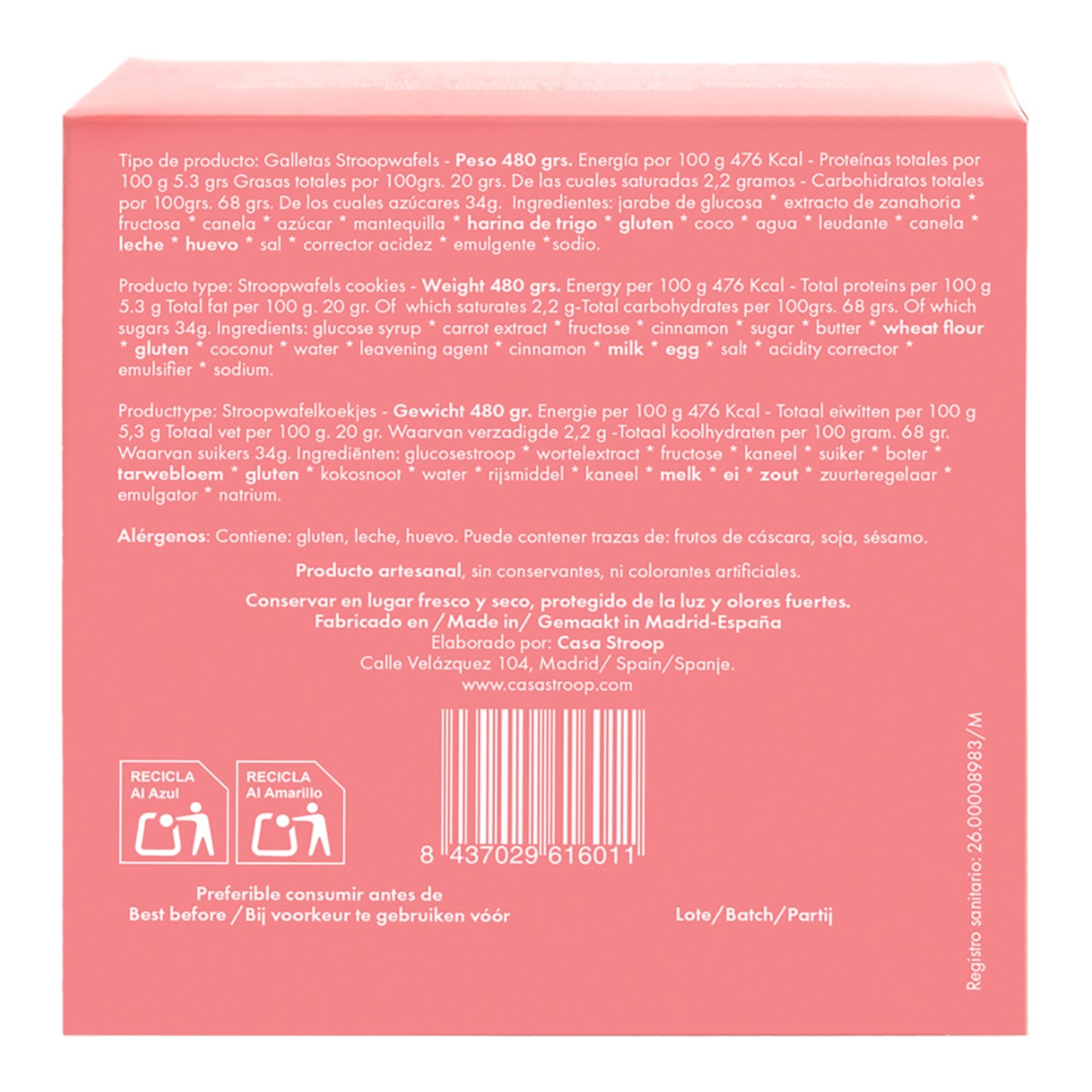Casa Stroop Stroopwafels – Caramel & Chocolate Waffle Cookies 450g