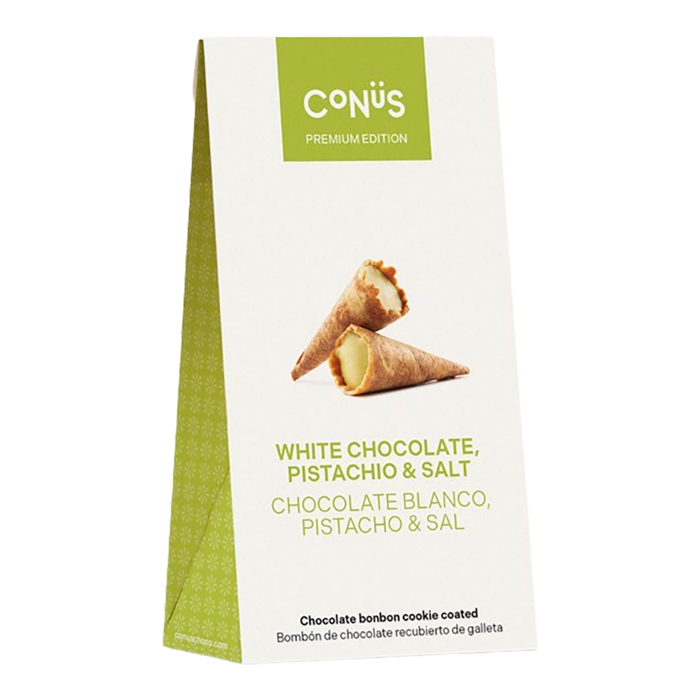 Conüs White Chocolate, Pistachio & Sea Salt Bonbons – Spanish Confection 70g