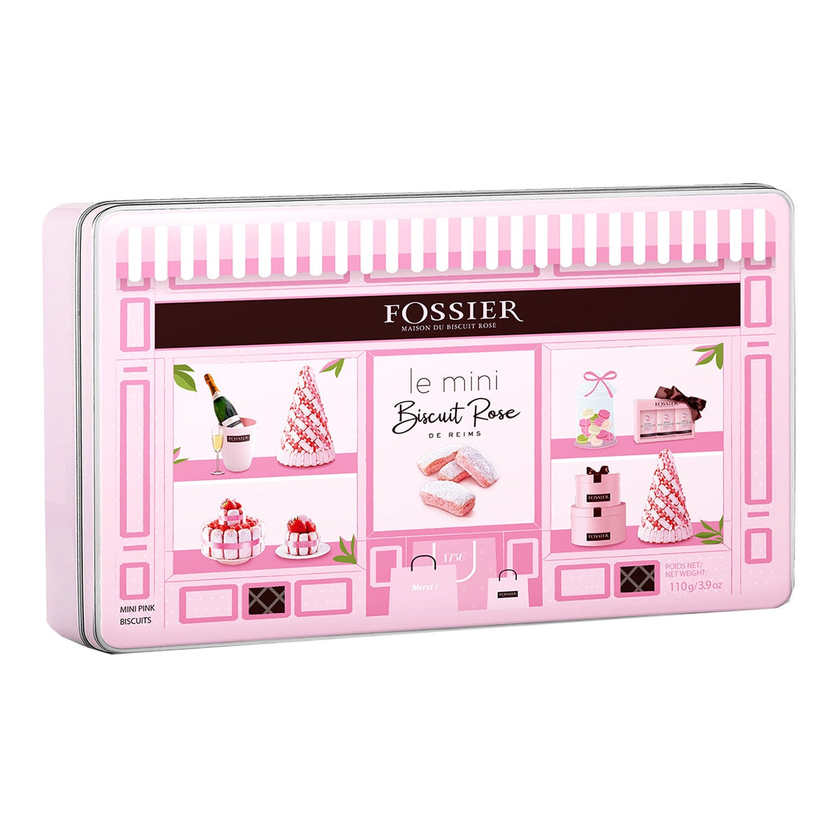 Fossier Boutique Pink Macarons of Reims – French Almond Cookies 110g