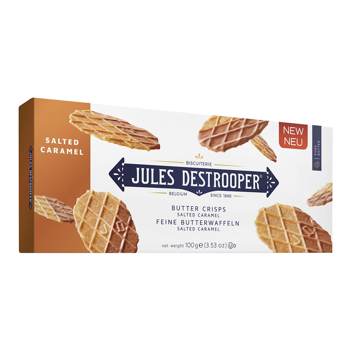 Jules Destrooper Salted Caramel Cookies – Belgian Butter Biscuits 100g