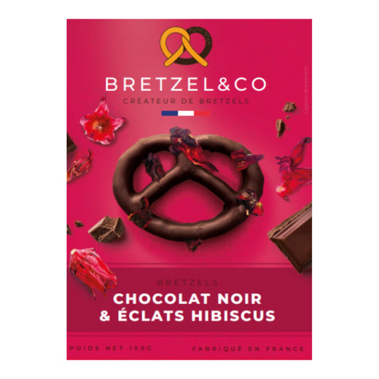 Bretzel&Co Dark Chocolate Pretzel with Hibiscus Flowers – 100g