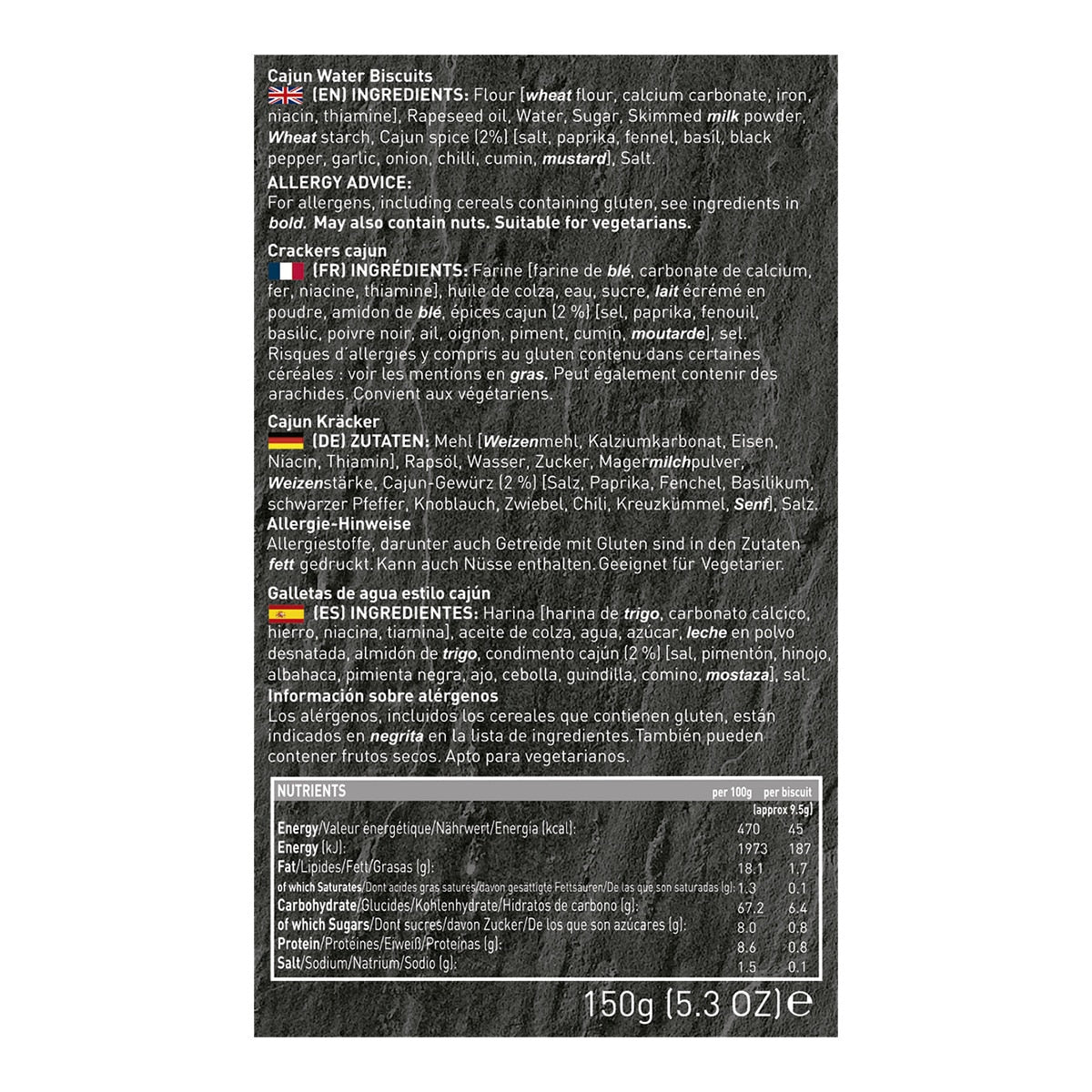 Stag Bakeries Stornoway Water Crackers – Cajun Spice 150g