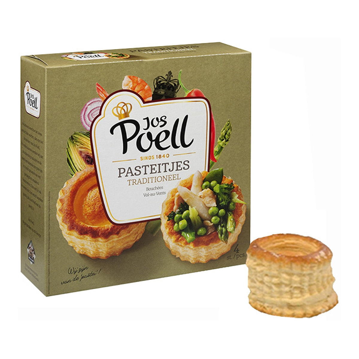 Jos Poell Puff Pastry Bouchées – French-Style Appetizers 125g