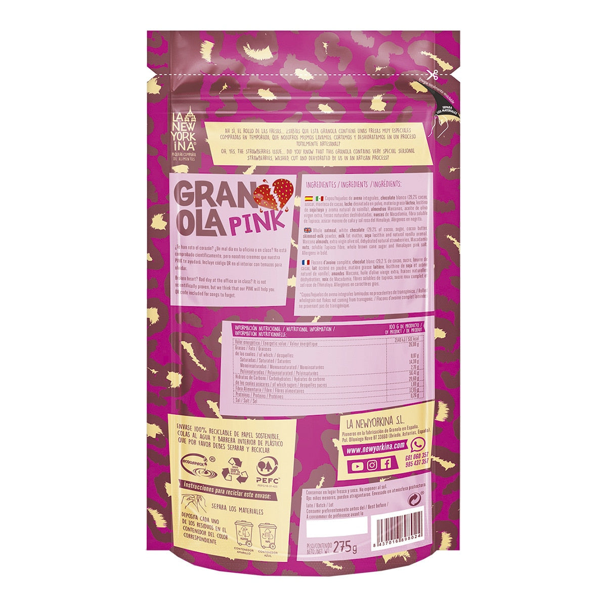 La Newyorkina Pink Granola – Gluten-Free Limited Edition 275g