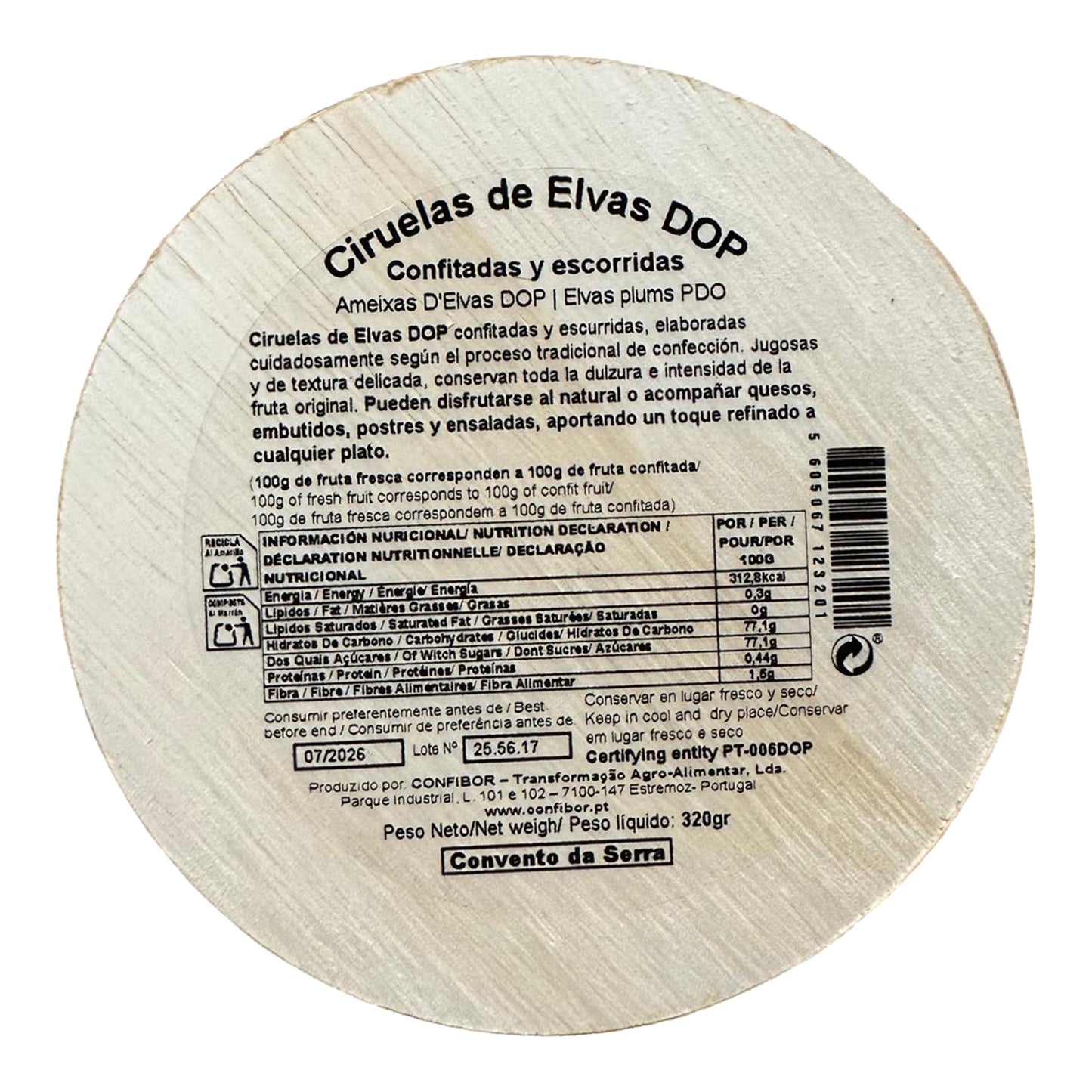 Convento da Serra Elvas Plums DOP – Portuguese Candied Fruit 320g