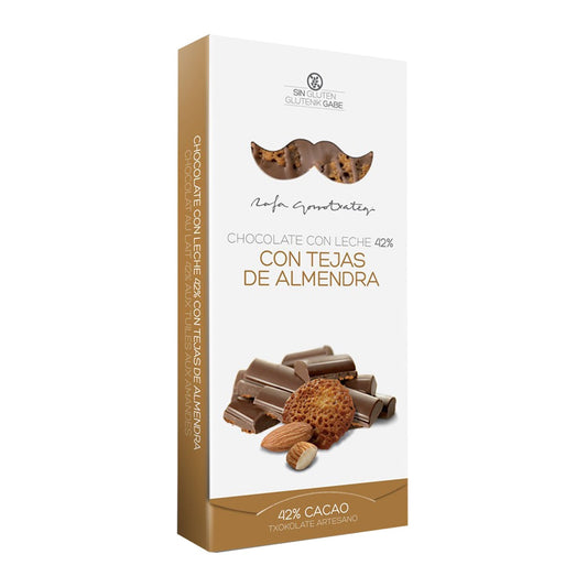 Rafa Gorrotxategi Milk Chocolate with Almond Crisps – 42% Cacao 100g