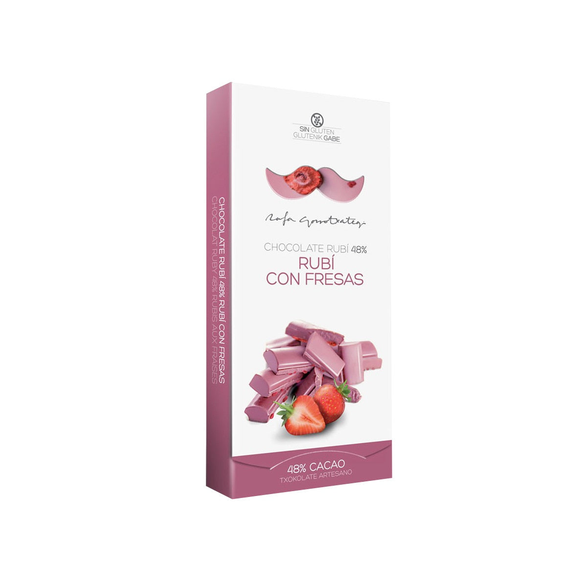 Rafa Gorrotxategi Ruby Chocolate with Strawberry – 48% Cacao 100g