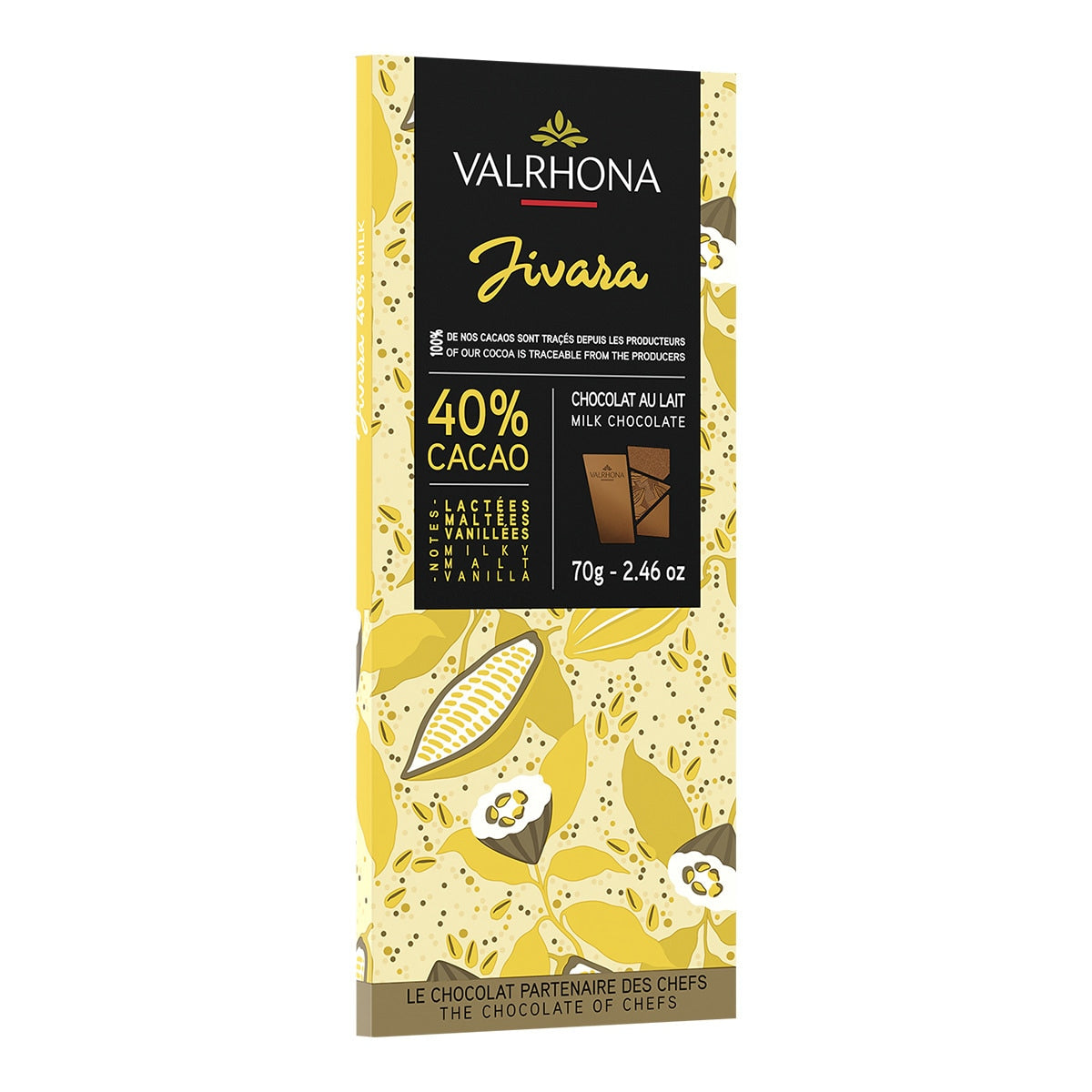 Valrhona Jivara 40% Milk Chocolate Tablet – French Couverture 70g