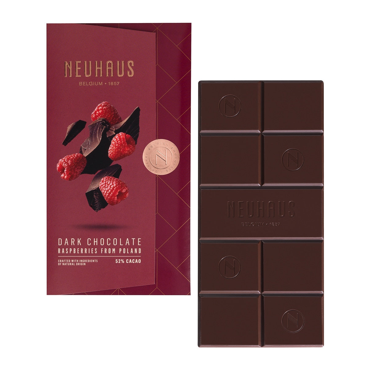 Neuhaus Dark Chocolate with Polish Raspberries – 100g Tablet