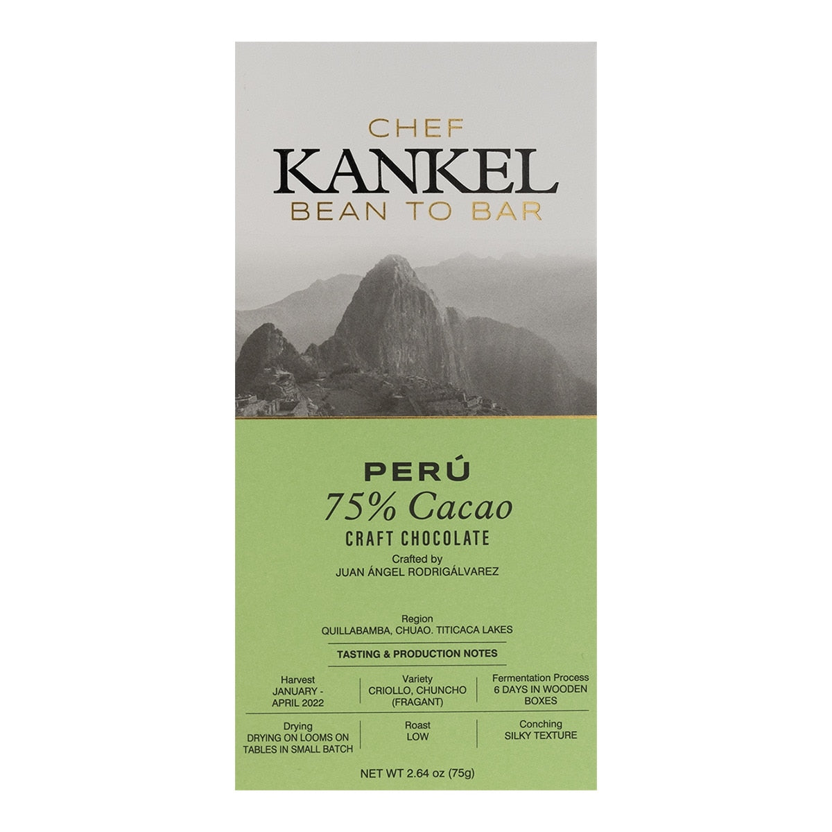 Kankel Cacao Peru Chocolate Bar – Single Origin Dark Chocolate 75g
