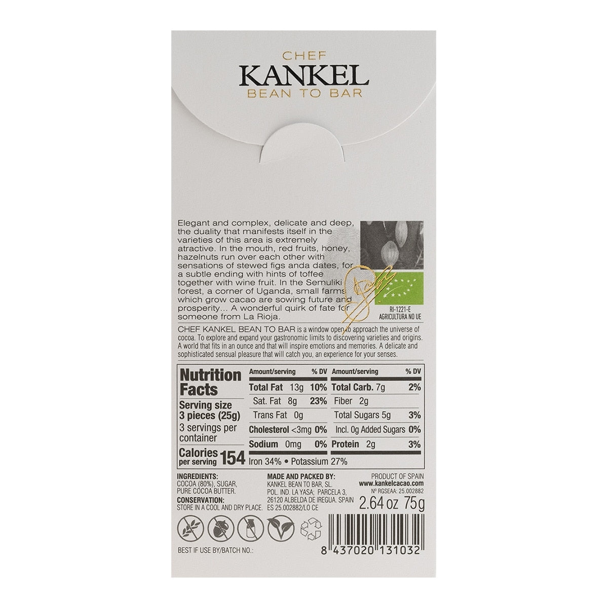 Kankel Cacao Dark Chocolate – Single-Origin Uganda 75g