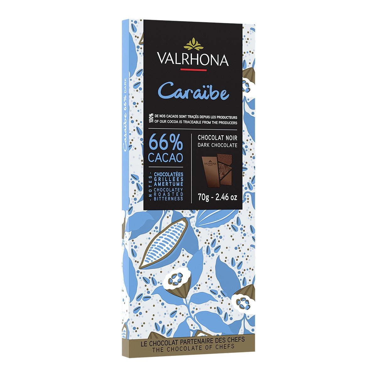 Valrhona Caraïbe Dark Chocolate 66% Cacao – Single-Origin Bar 70g