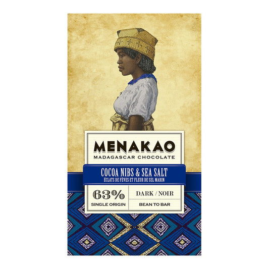 Menakao Dark Chocolate 100% Cacao with Cacao Nibs – 75g