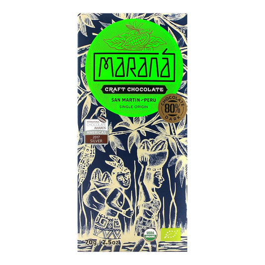 San Martín Dark Chocolate – Peruvian 80% Cacao Single-Origin 70g