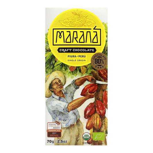 Maraná Peruvian Dark Chocolate – Artisanal Piura 80% Cacao 70g