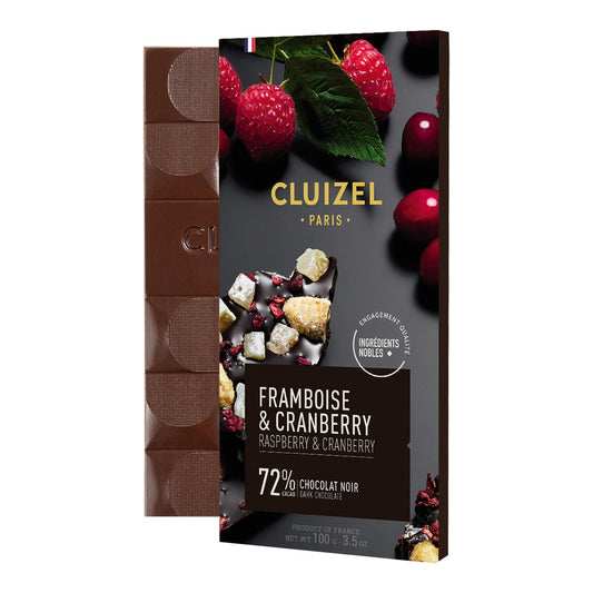 Michel Cluizel Dark Chocolate 72% Cacao with Raspberry & Blueberry 100g