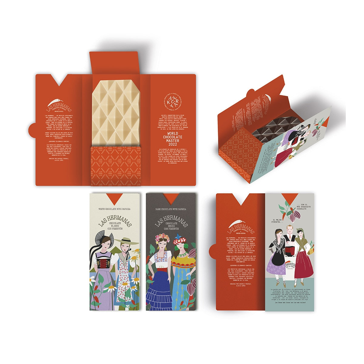 Las Hermanas Dark Chocolate with Smoked Paprika – Spanish Tablet 80g