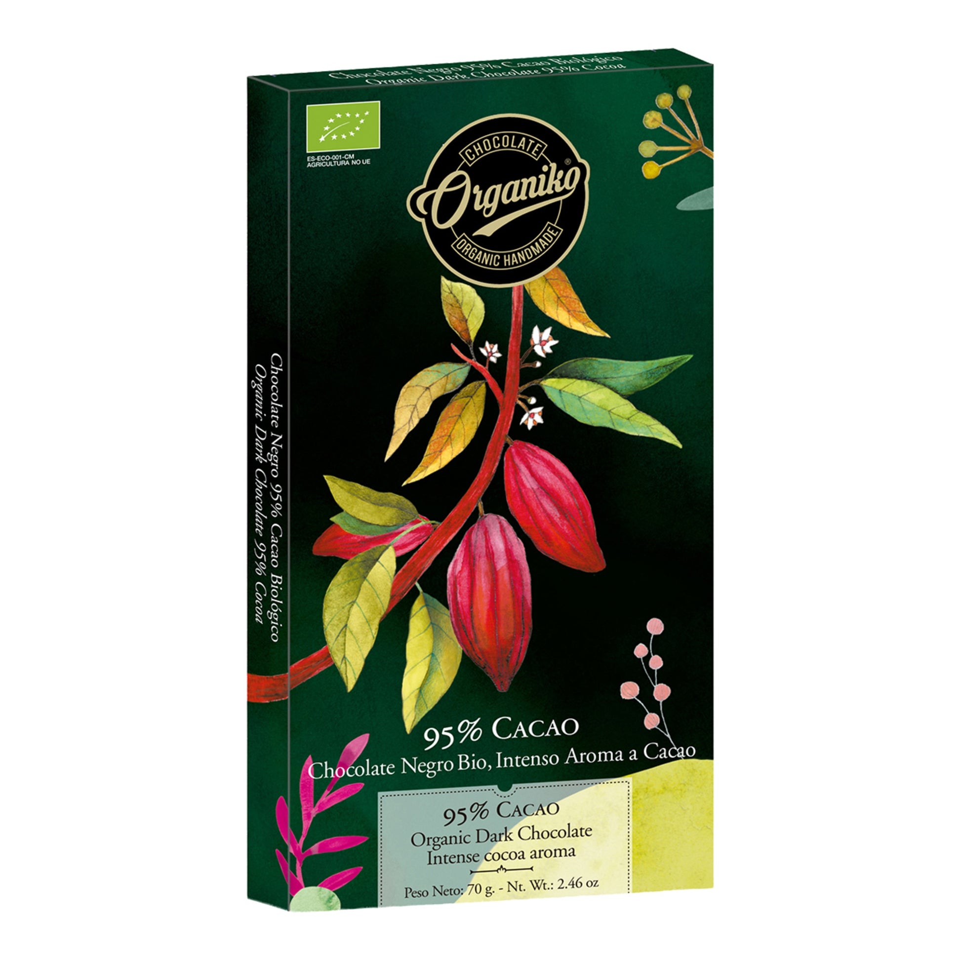 Chocolate Organiko Dark Chocolate 95% Cacao – Spanish Single-Origin 70g
