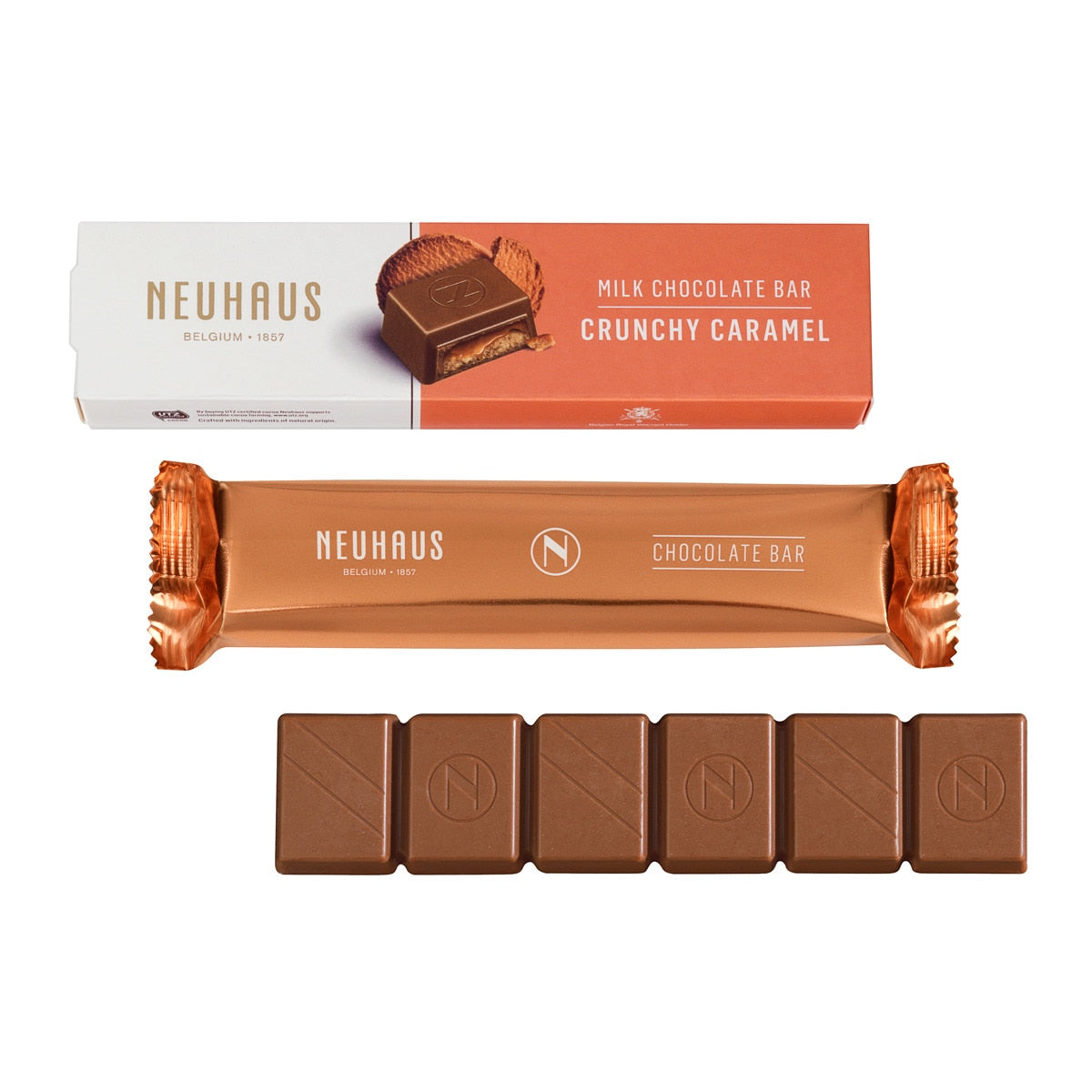 Neuhaus Milk Chocolate Bar with Biscuit & Caramel – Belgian 55g