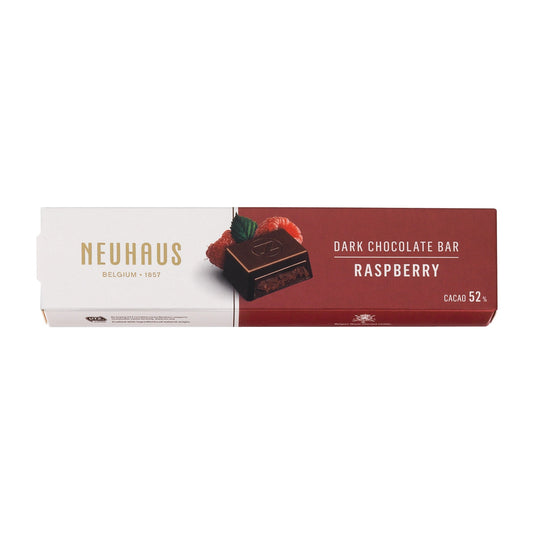 Neuhaus Dark Chocolate & Raspberry Bar – Belgian 52% Cocoa 53g