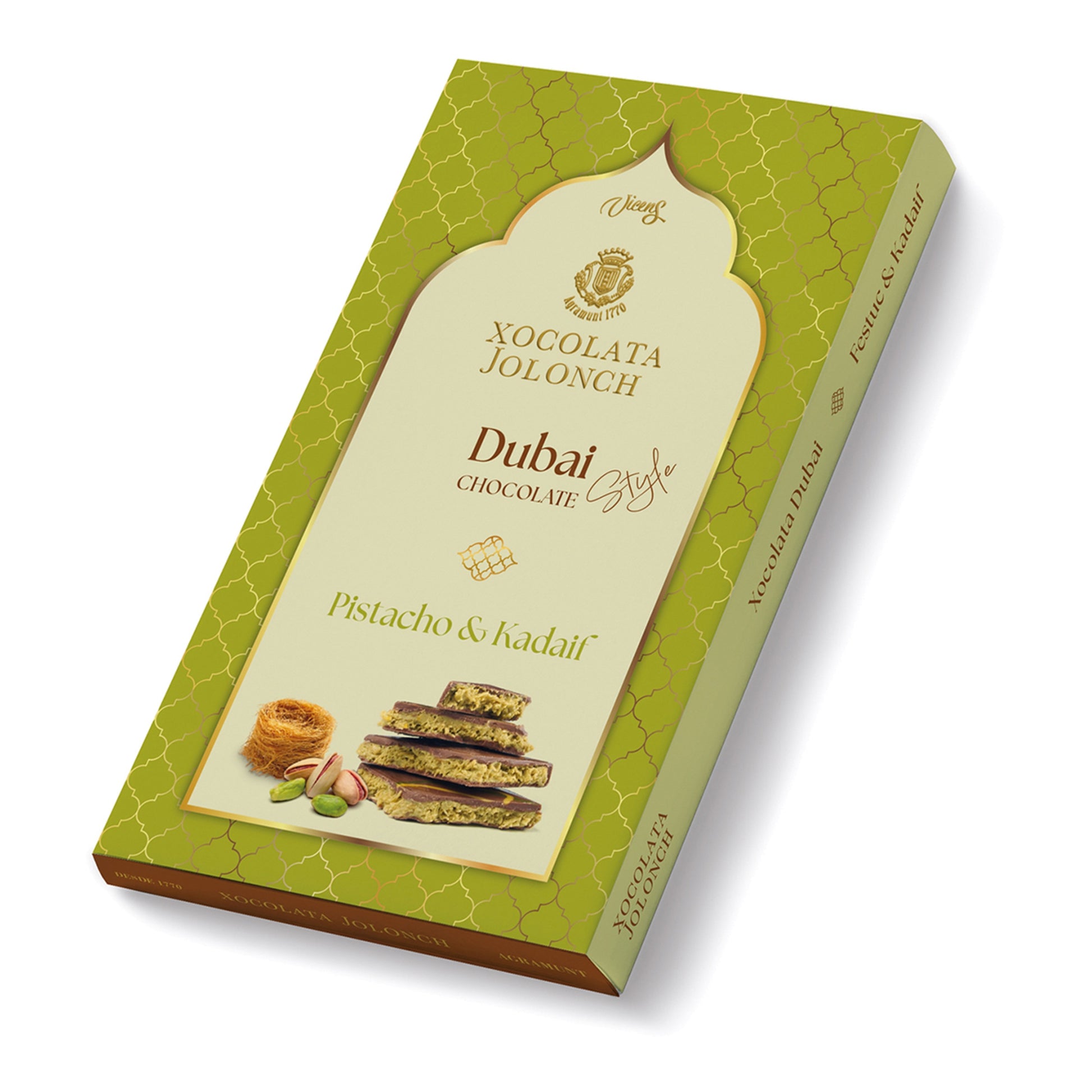 Jolonch Vicens Dubai Style Chocolate Tablet – Spanish Dark Chocolate 140g