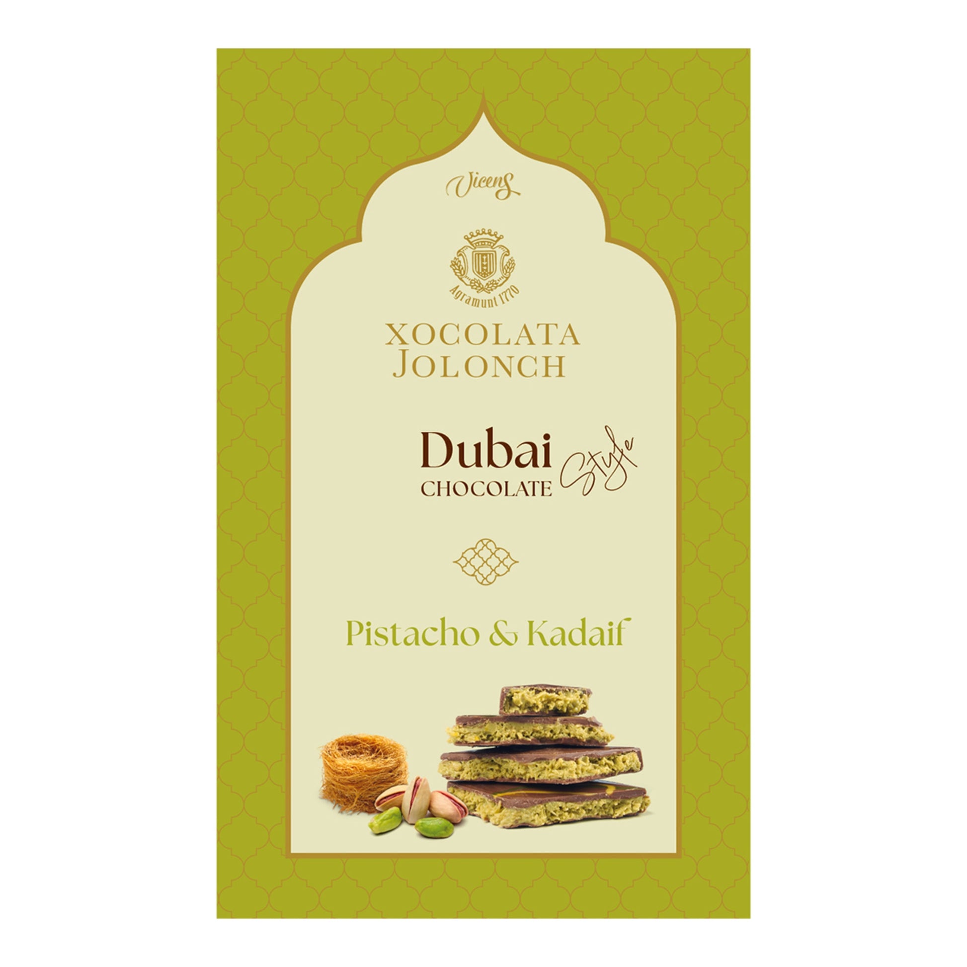 Jolonch Vicens Dubai Style Chocolate Tablet – Spanish Dark Chocolate 140g