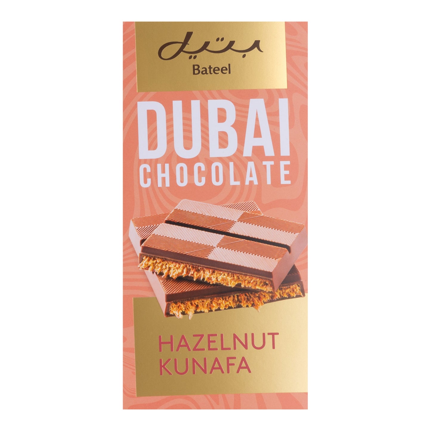 Bateel Dubai Milk Chocolate with Kunafa and Hazelnuts – 120g