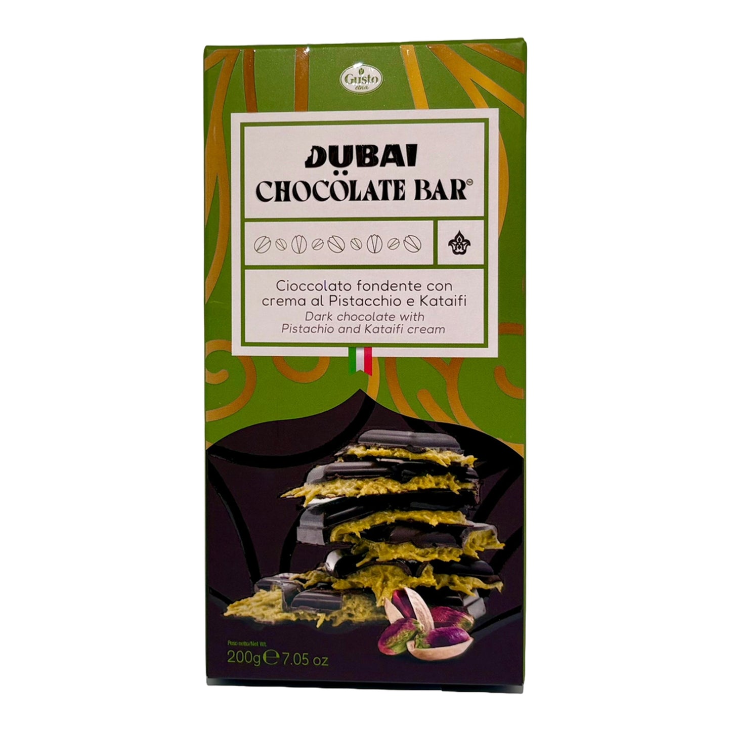 Gusto Etna Chocolate Tablet – Dubai-style Dark Chocolate 200g