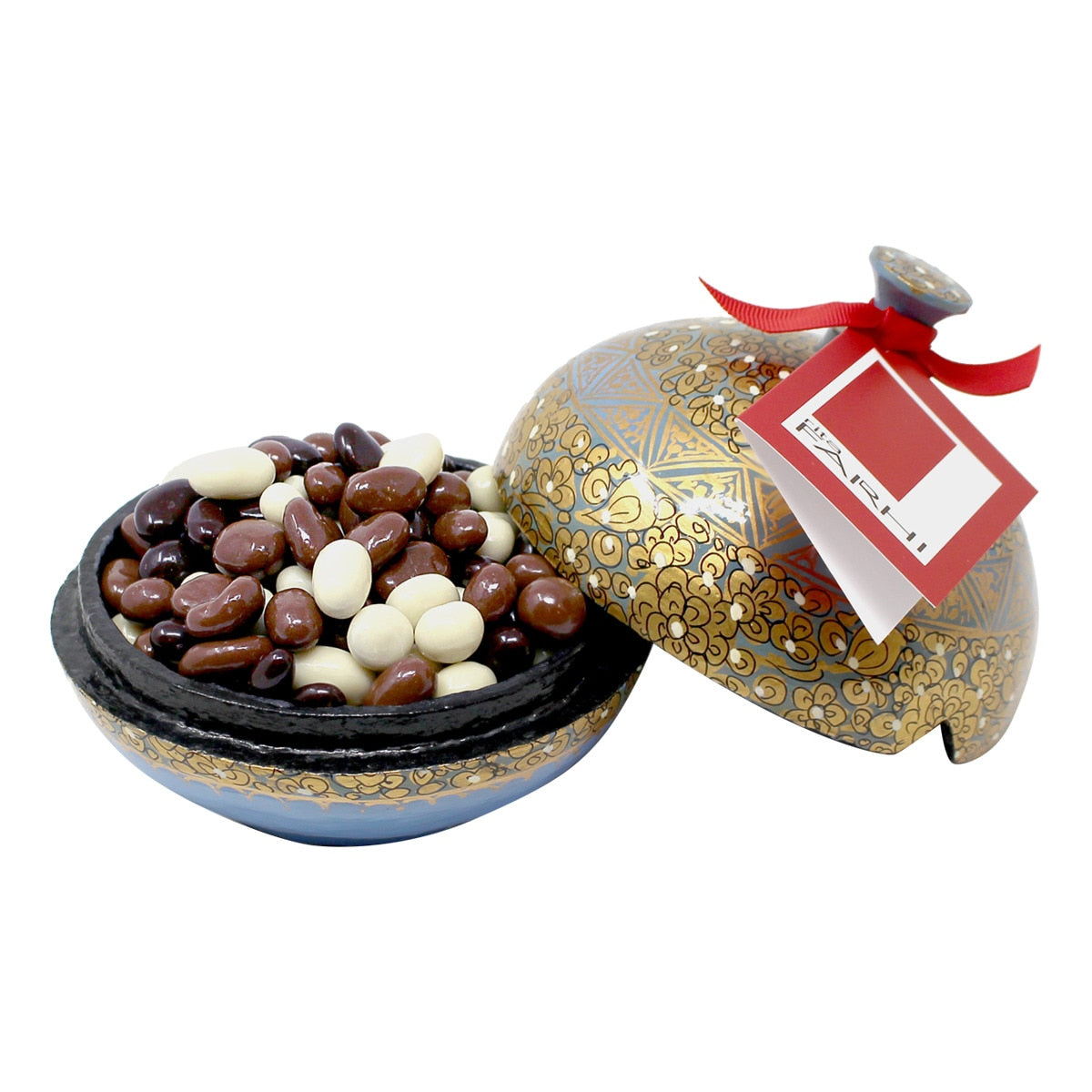 Farhi Chocolate-Covered Raisin Pearls – Hand-Painted Spanish Bombonera 130g